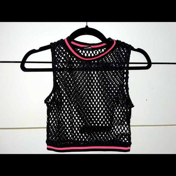 Netted top with pink Trimming - Picture 1 of 2